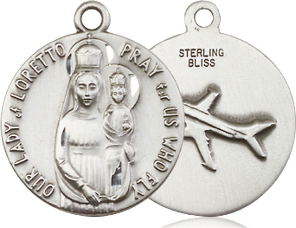 Sterling Silver Our Lady of Loretto Medal