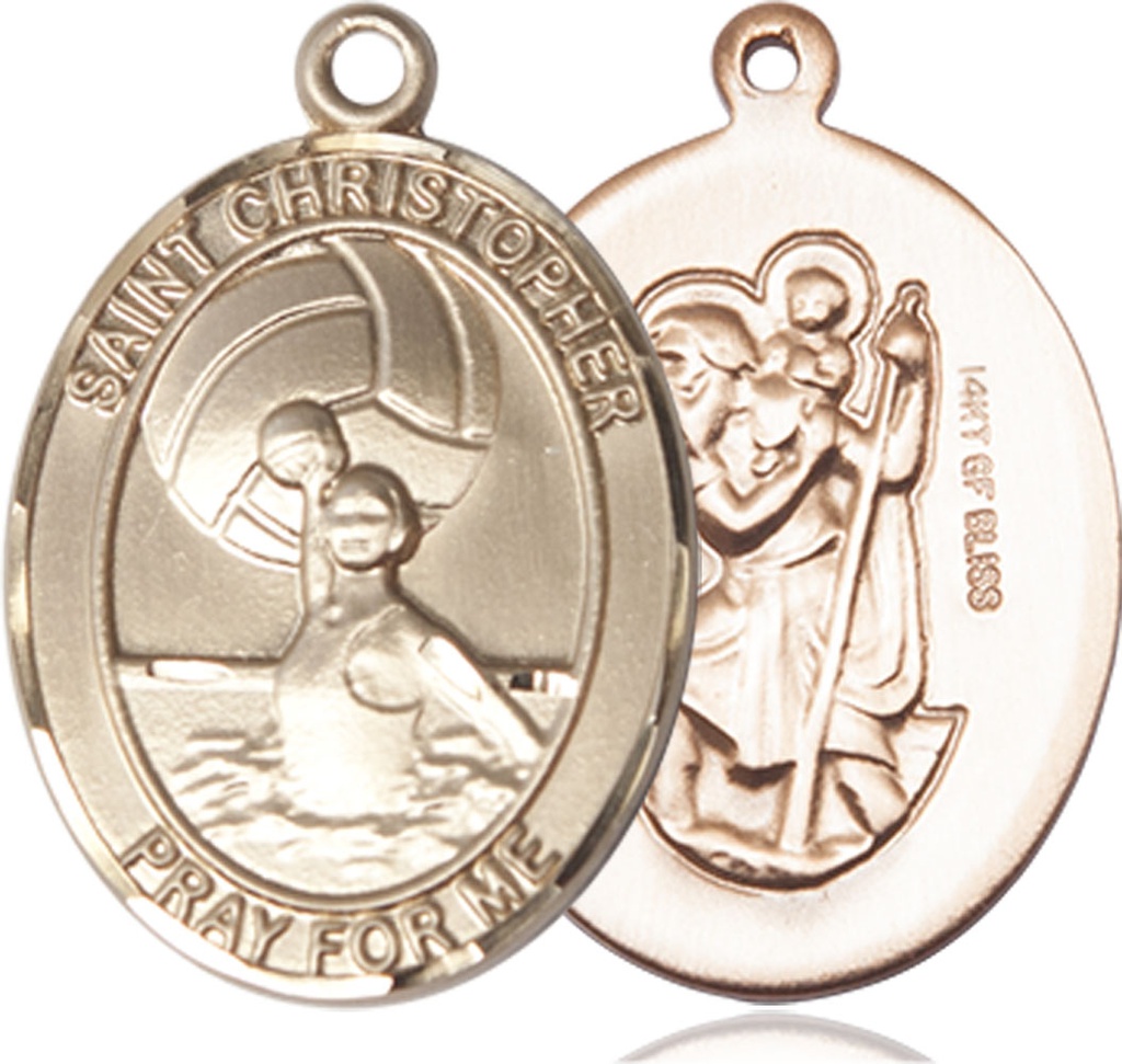 14kt Gold Filled Saint Christopher Water Polo-Women Medal
