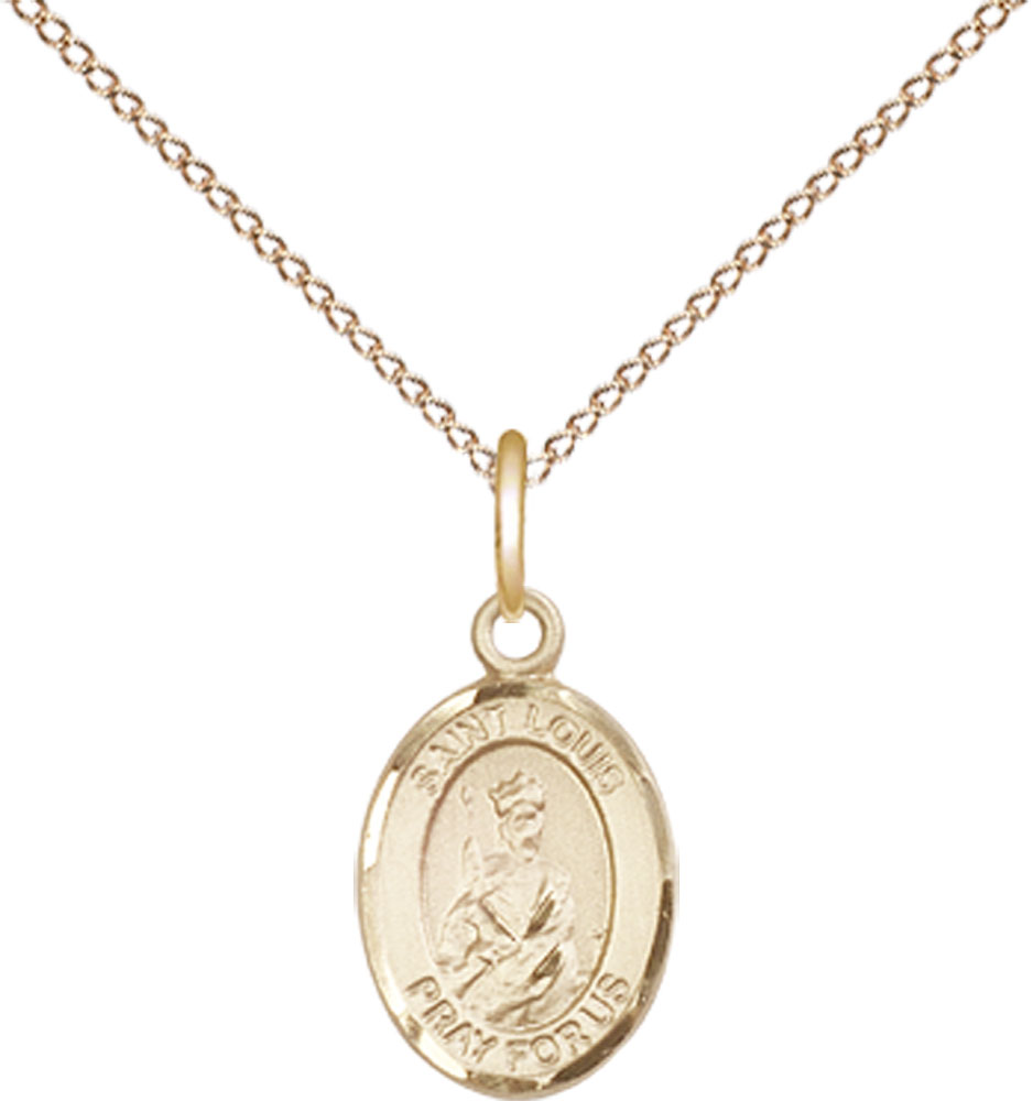 14kt Gold Filled Saint Louis Pendant on a 18 inch Gold Filled Light Curb chain