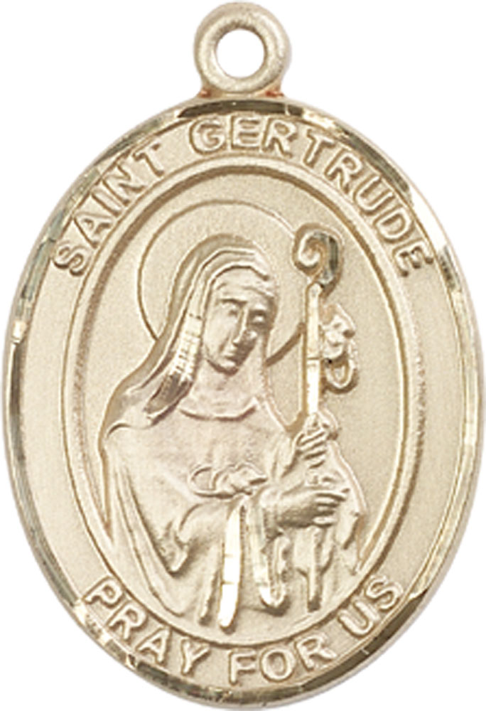 14kt Gold Filled Saint Gertrude of Nivelles Medal