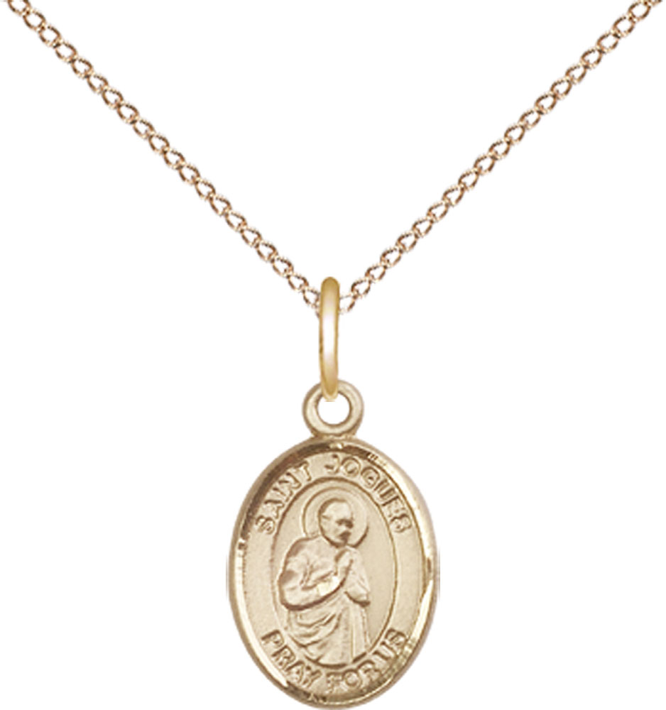 14kt Gold Filled Saint Isaac Jogues Pendant on a 18 inch Gold Filled Light Curb chain