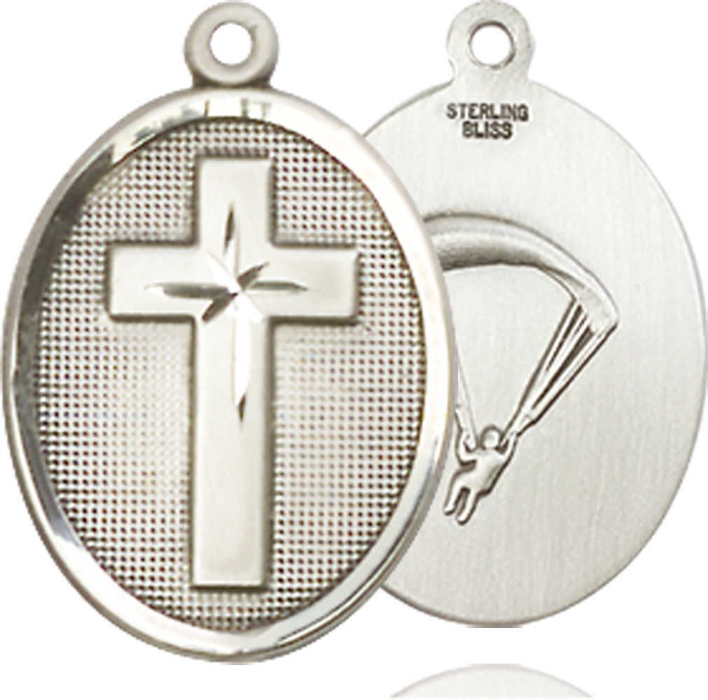 Sterling Silver Cross Paratroopers Medal