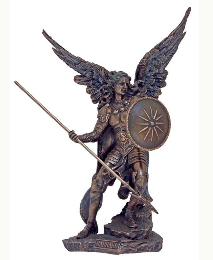 Archangel Raphael Cold Cast Bronze 9"
