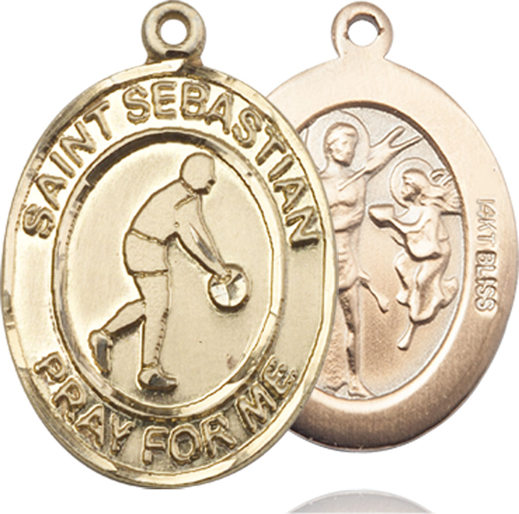 14kt Gold Saint Sebastian Basketball Medal