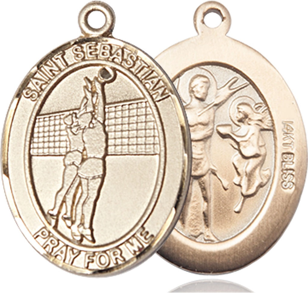 14kt Gold Saint Sebastian Volleyball Medal