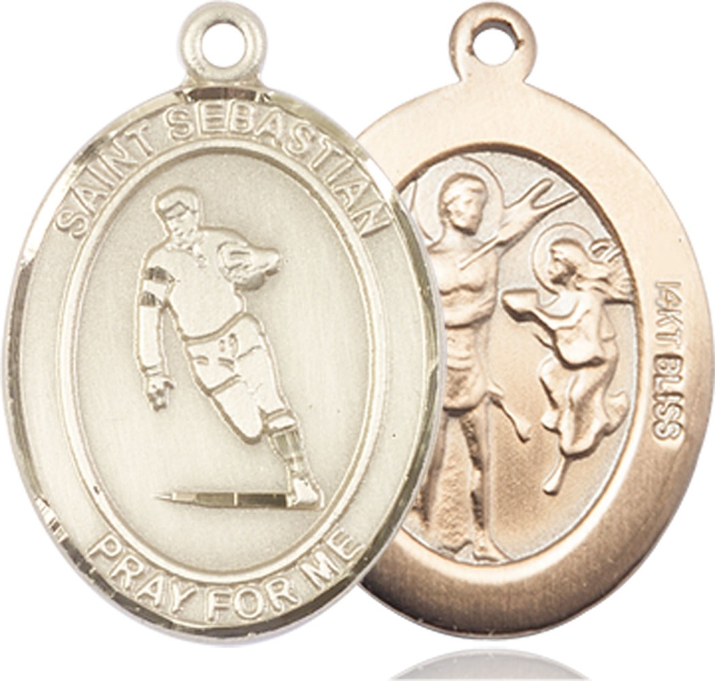14kt Gold Saint Sebastian Rugby Medal