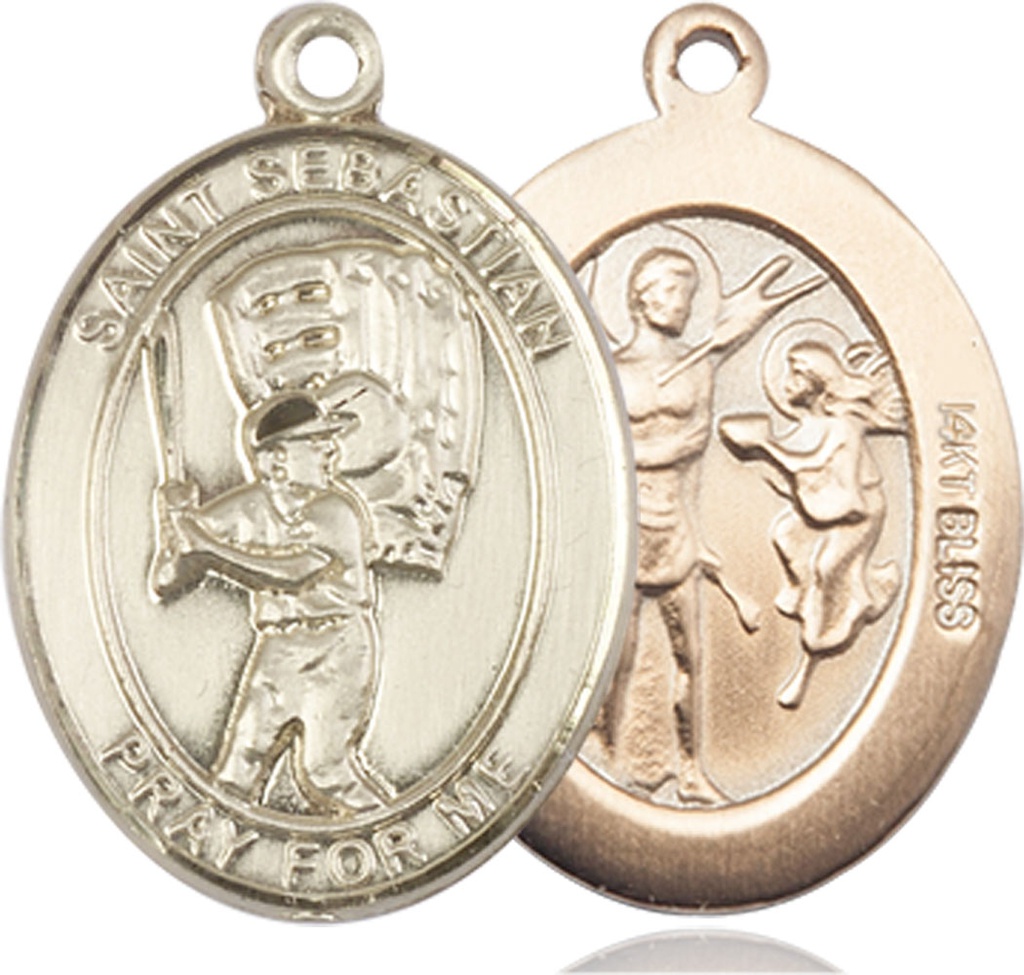 14kt Gold Saint Sebastian Baseball Medal
