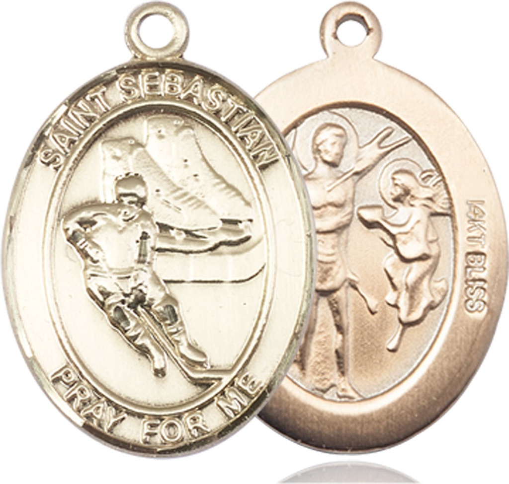 14kt Gold Saint Sebastian Hockey Medal
