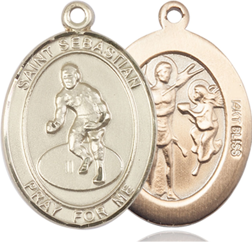 14kt Gold Saint Sebastian Wrestling Medal