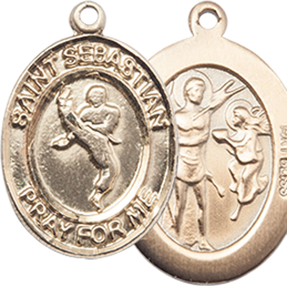 14kt Gold Saint Sebastian Martial Arts Medal