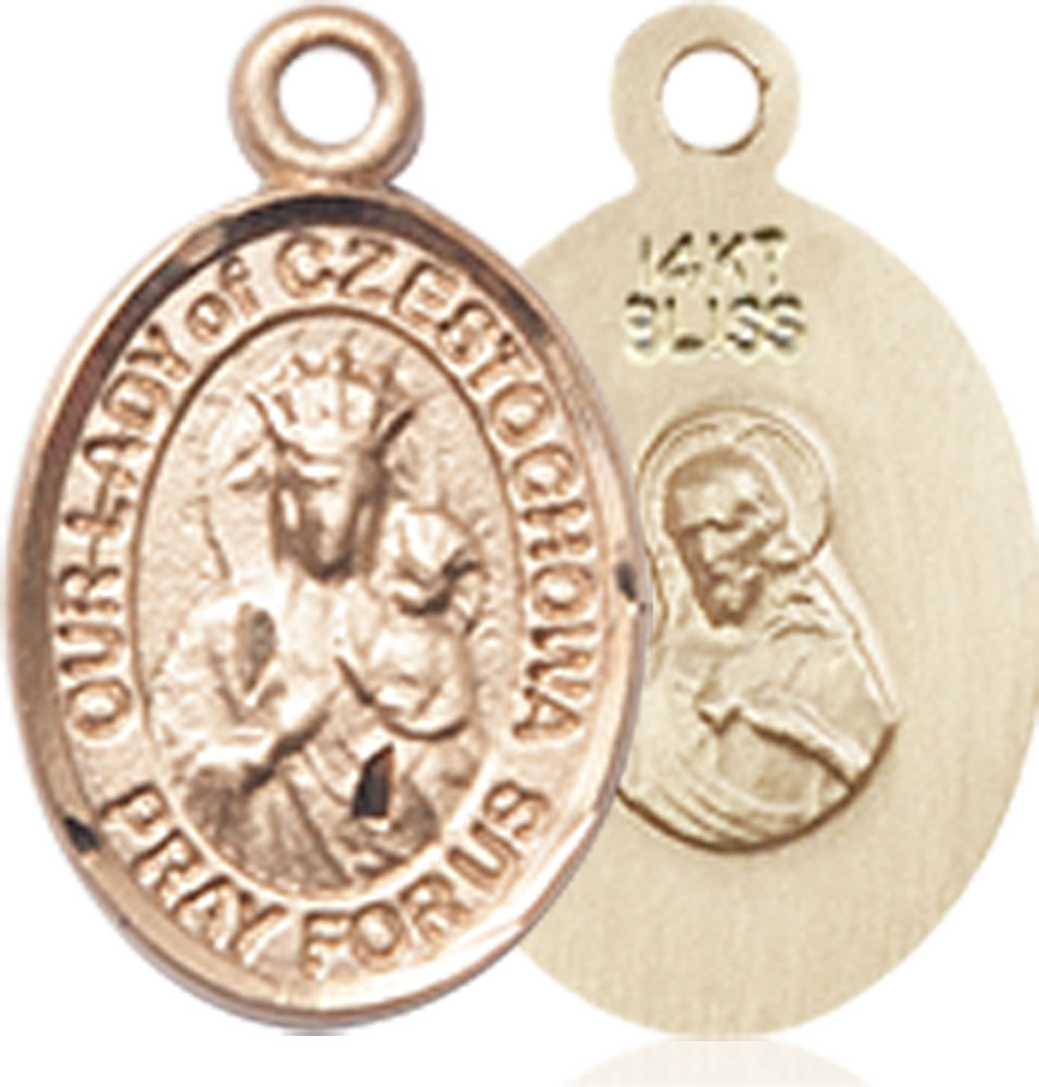 14kt Gold Our Lady of Czestochowa Medal