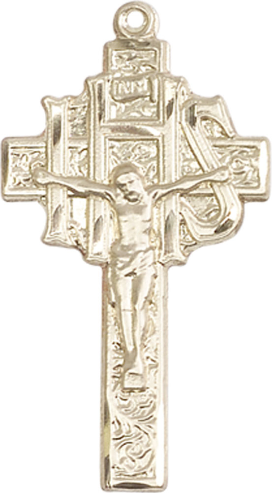 14kt Gold Crucifix-IHS Medal