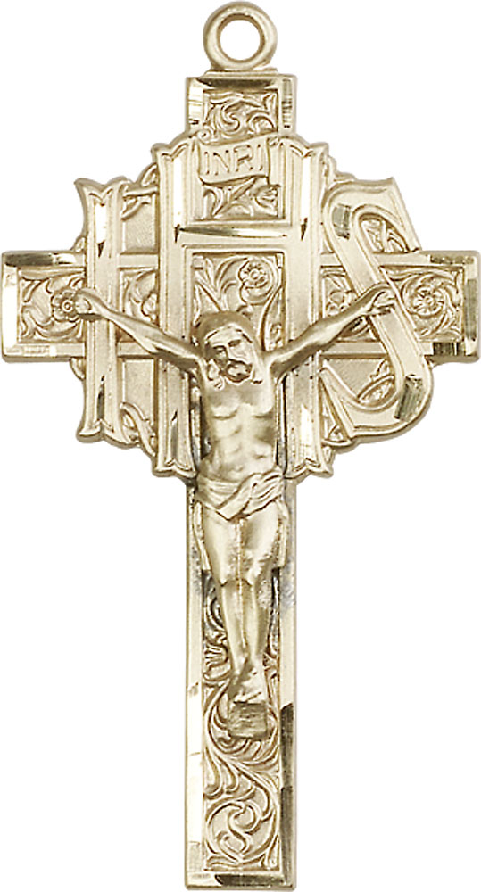 14kt Gold Crucifix Medal