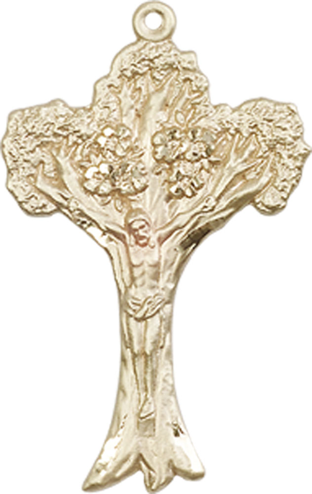 14kt Gold Crucifix Medal