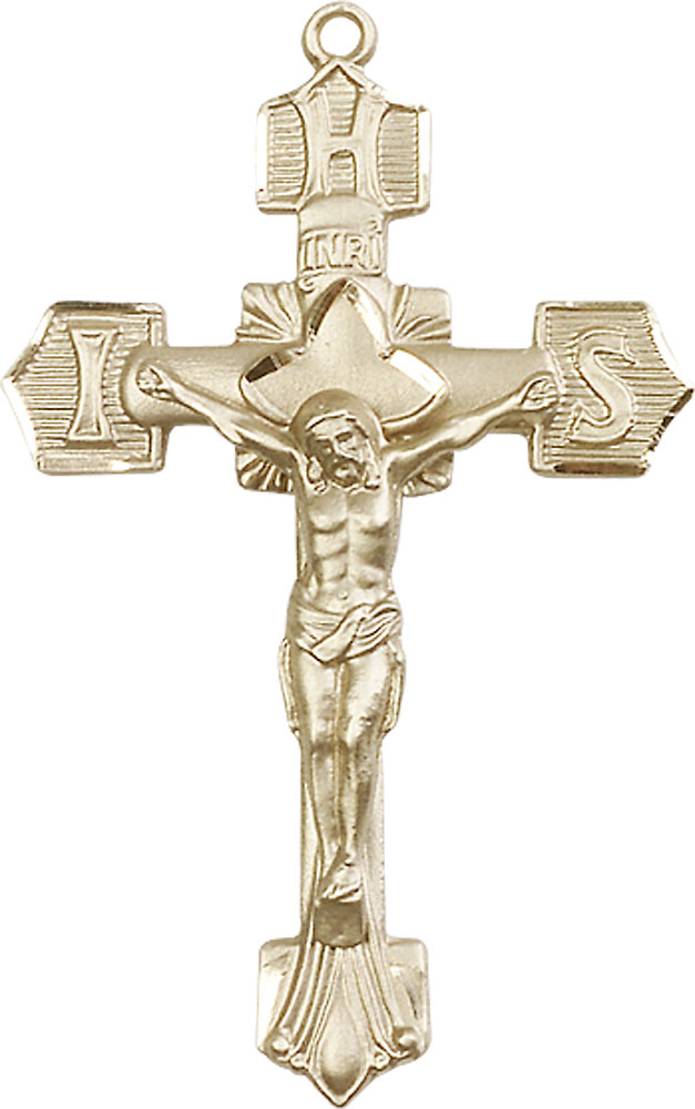 14kt Gold Crucifix Medal