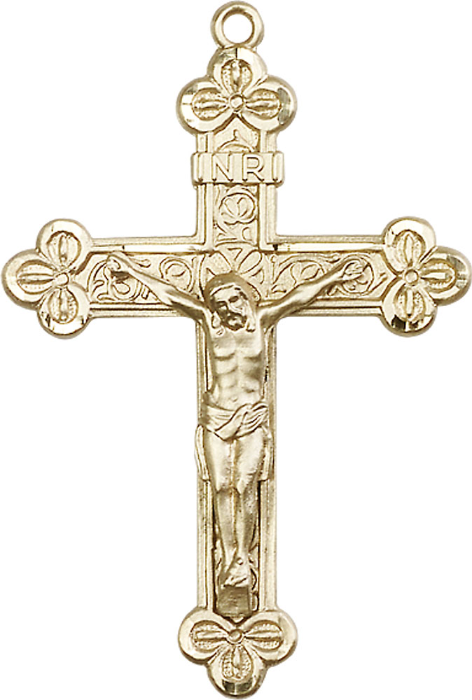 14kt Gold Crucifix Medal