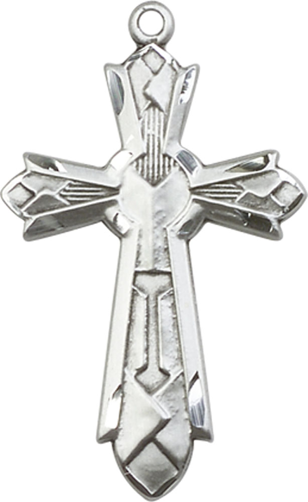 Sterling Silver Mosaic Cross Medal