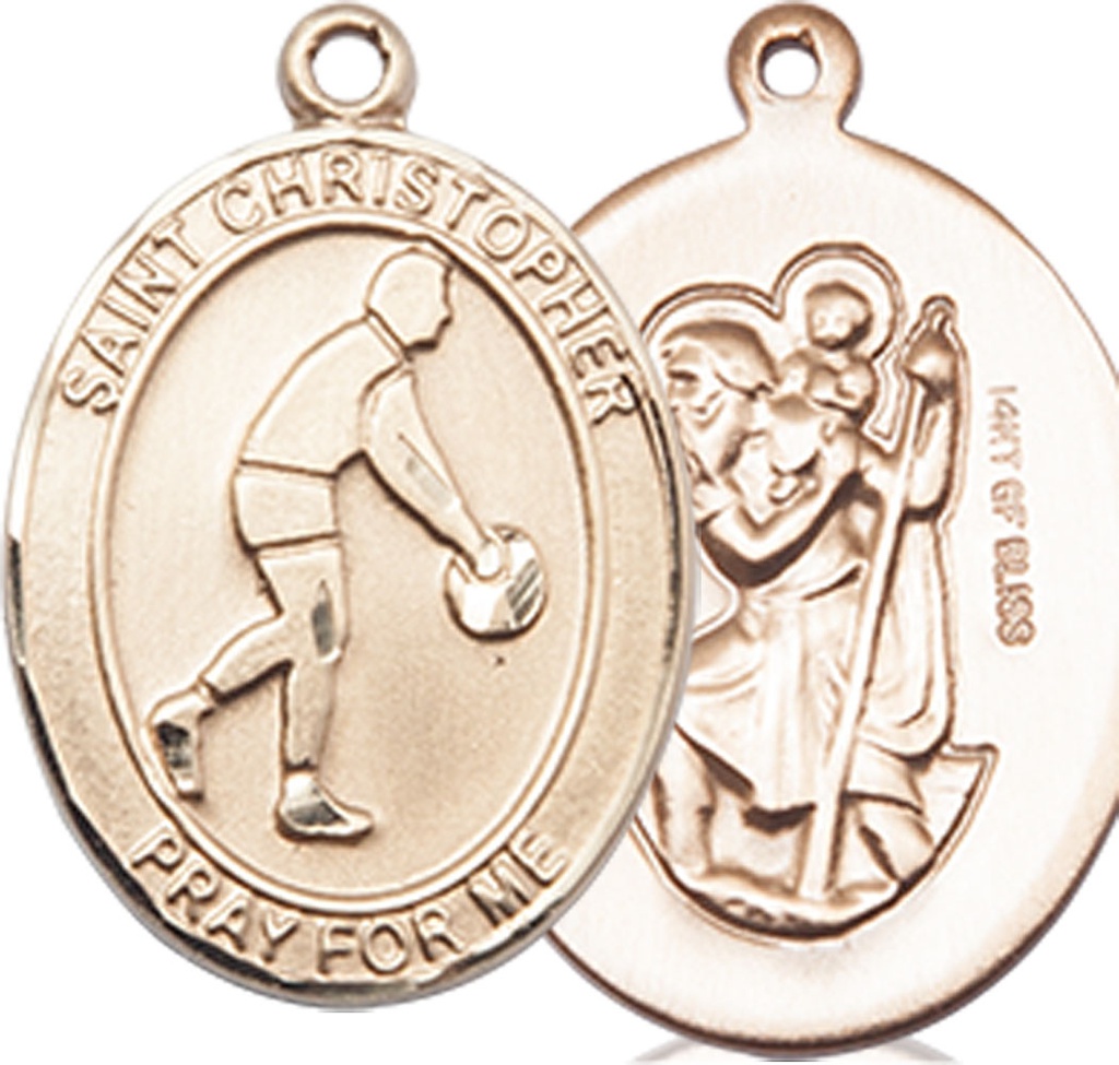 14kt Gold Filled Saint Christopher Basketball Medal
