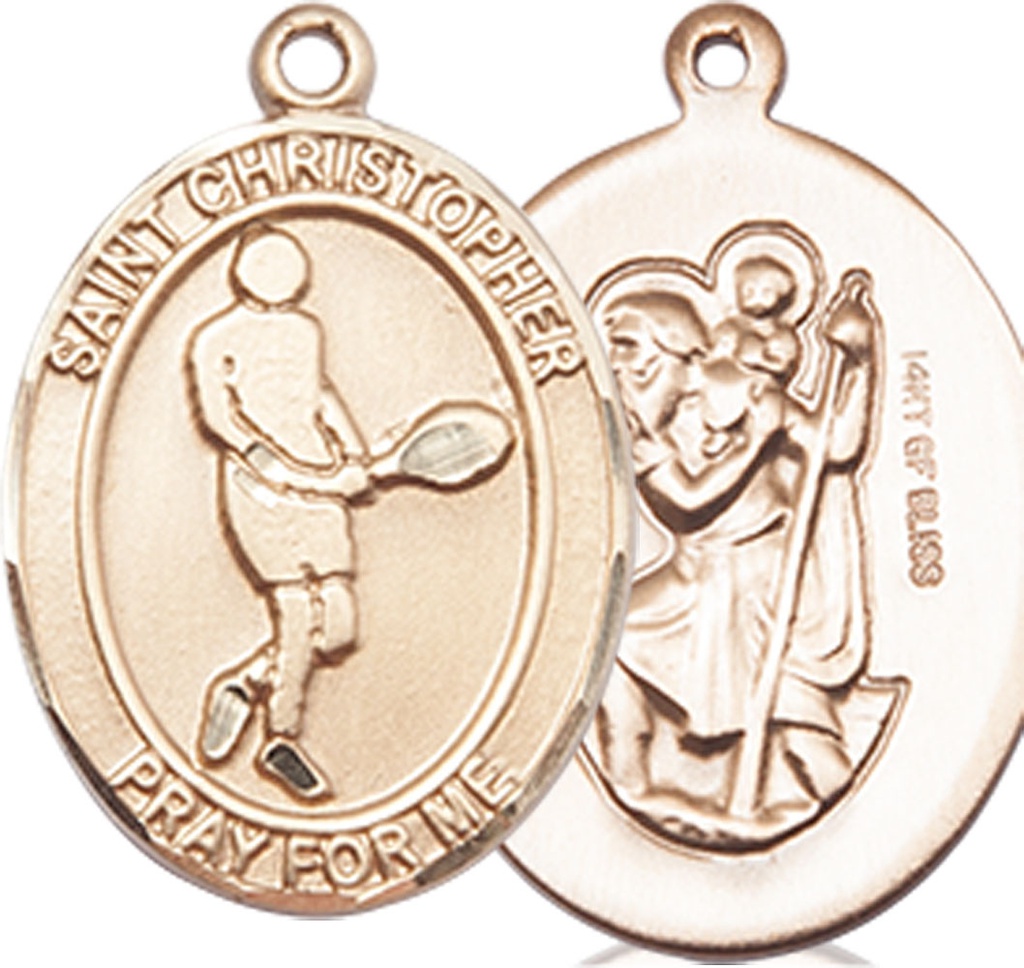 14kt Gold Filled Saint Christopher Tennis Medal