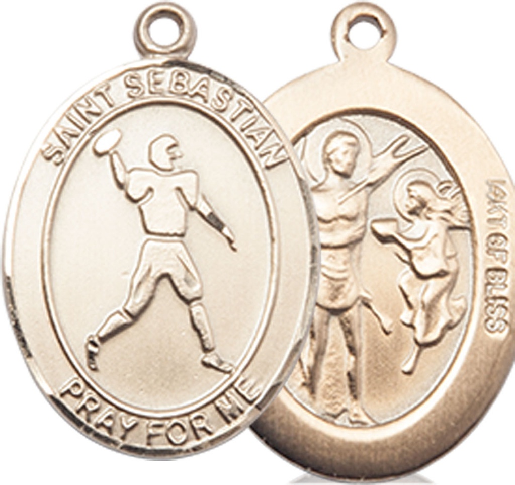 14kt Gold Filled Saint Sebastian Football Medal