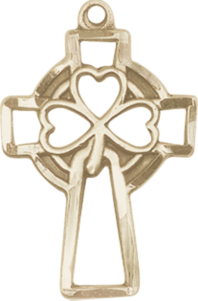 14kt Gold Filled Shamrock Cross Medal