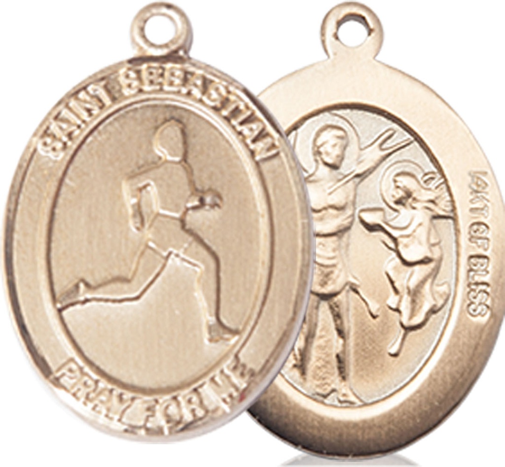 14kt Gold Filled Saint Sebastian Track and Field Medal