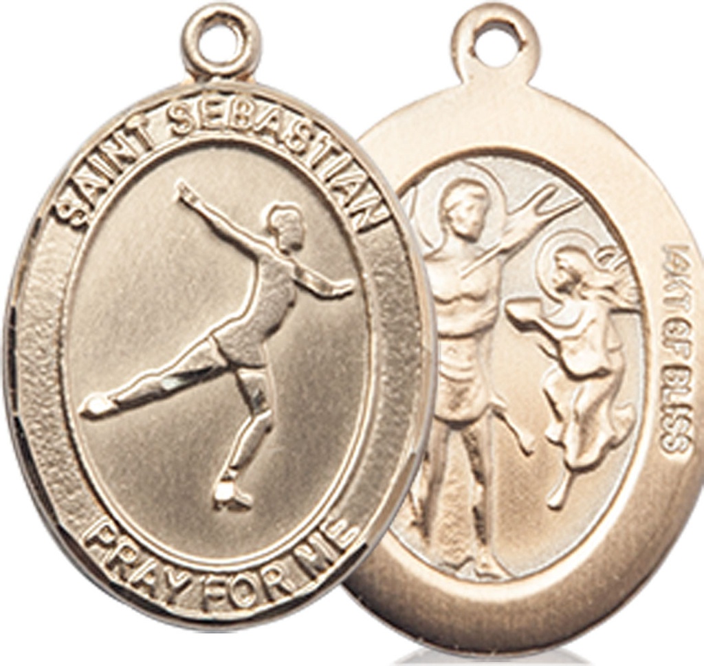 14kt Gold Filled Saint Sebastian Figure Skating Medal