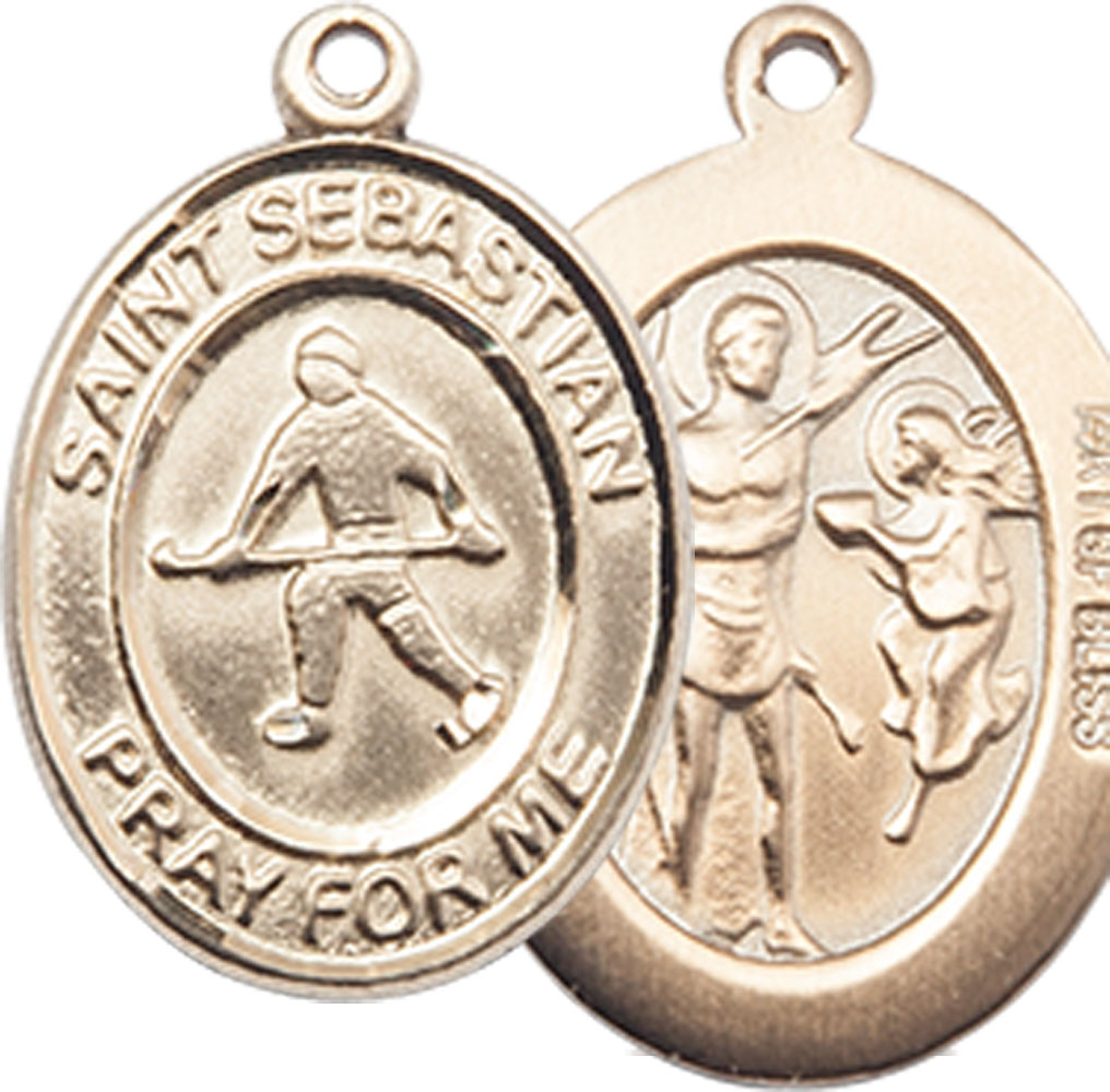14kt Gold Filled Saint Sebastian Field Hockey Medal