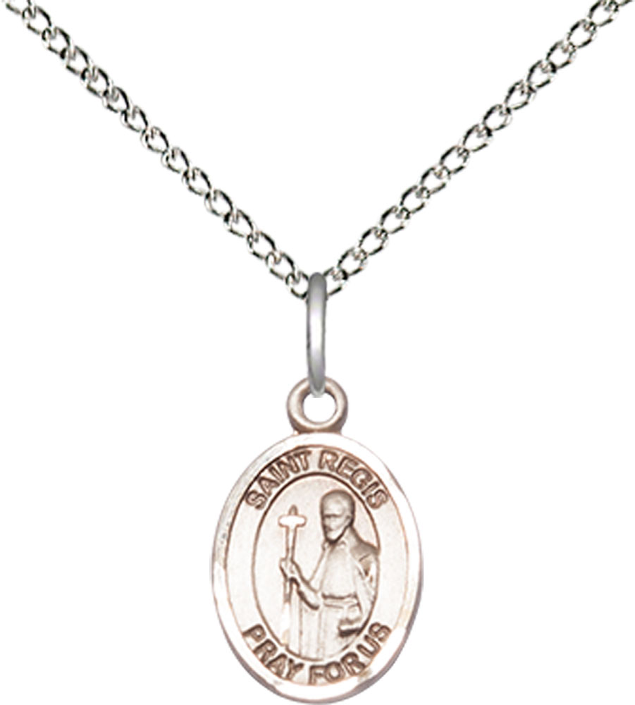 Sterling Silver Saint Regis Pendant on a 18 inch Sterling Silver Light Curb chain