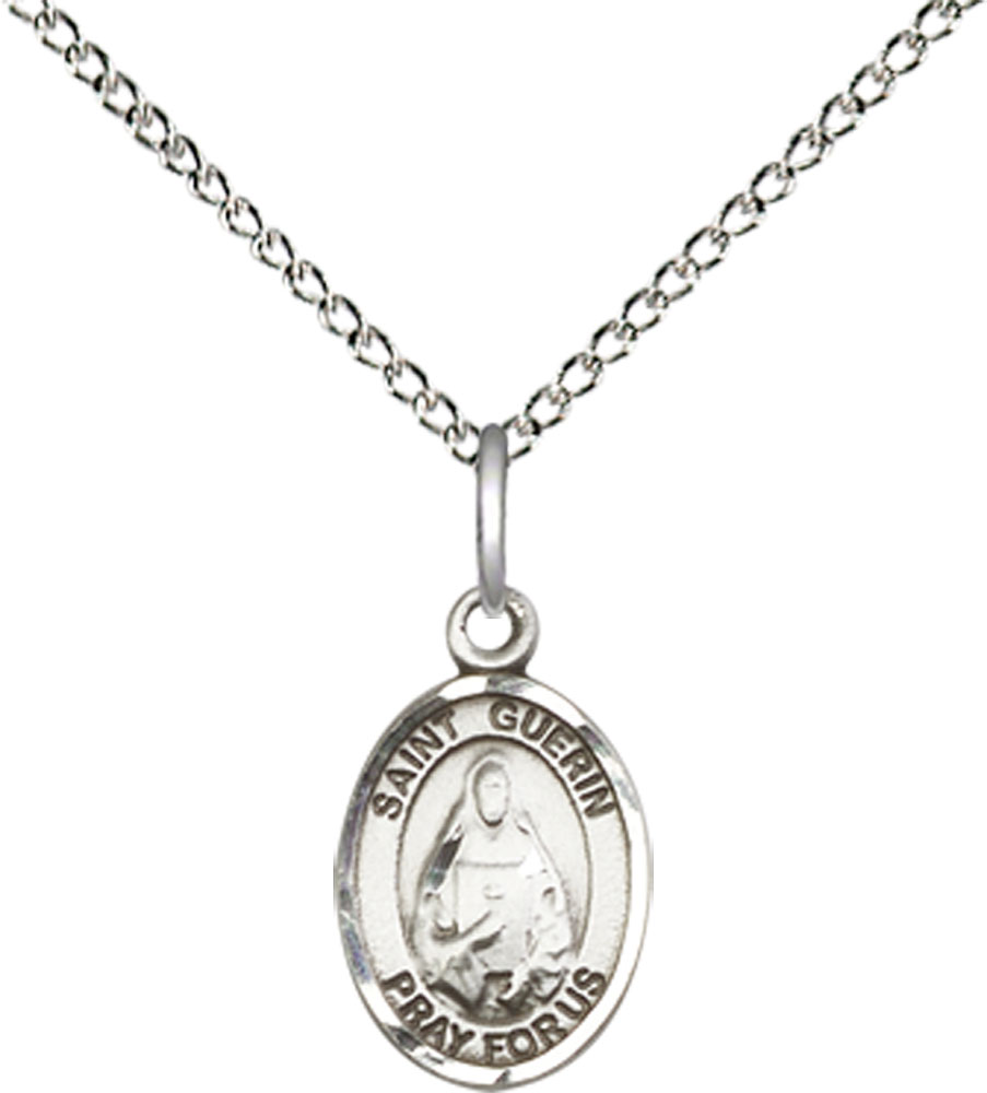 Sterling Silver Saint Theodora Pendant on a 18 inch Sterling Silver Light Curb chain