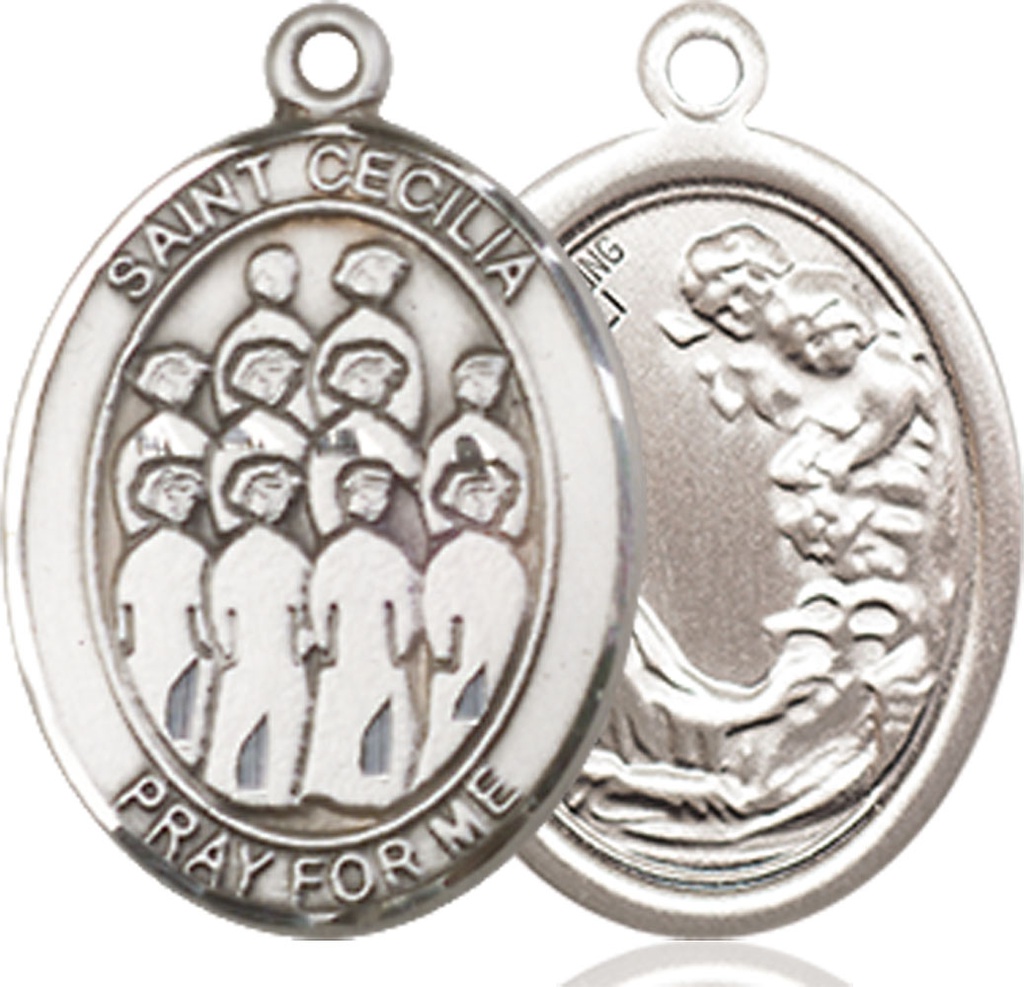 Sterling Silver Saint Cecilia Choir Medal
