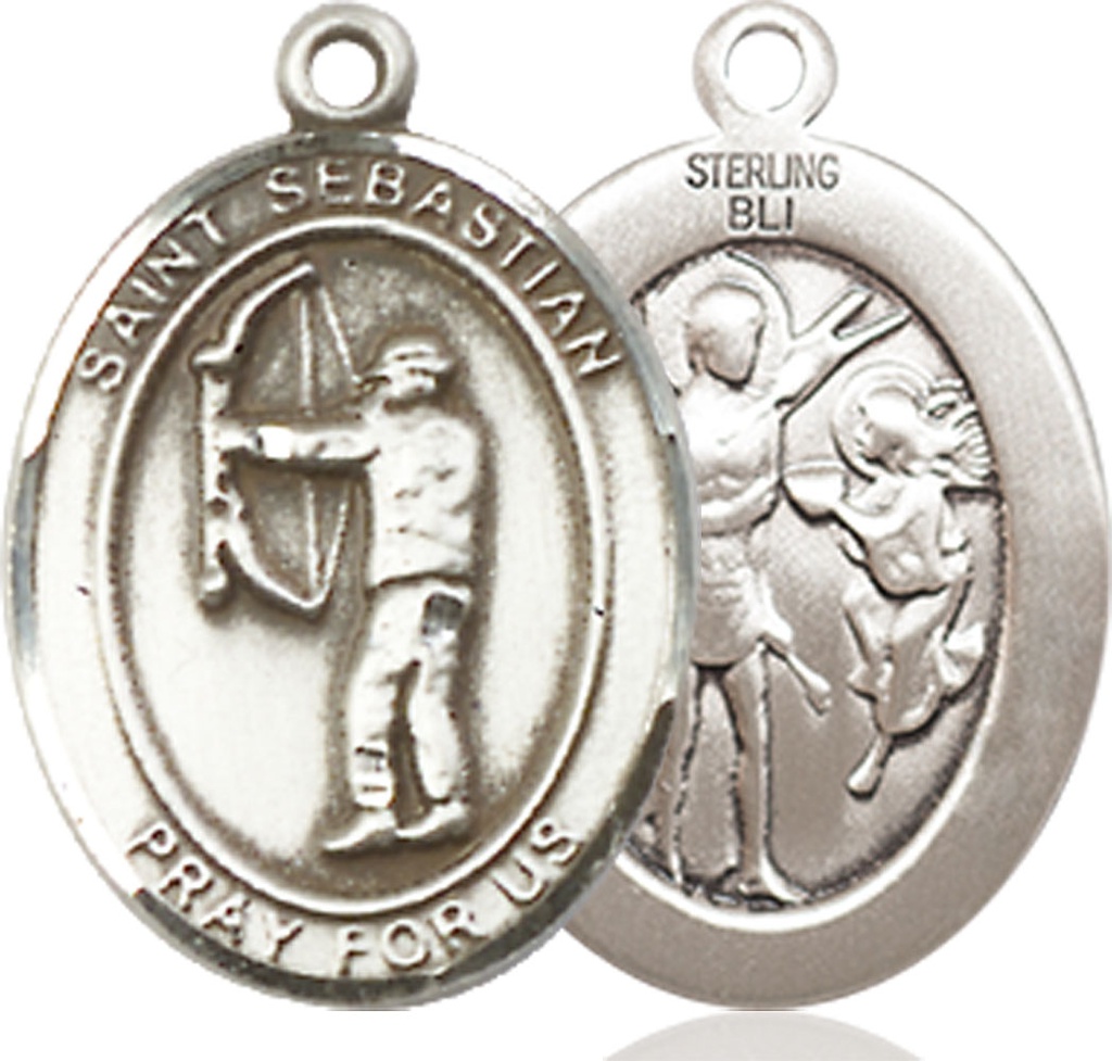 Sterling Silver Saint Sebastian Archery Medal