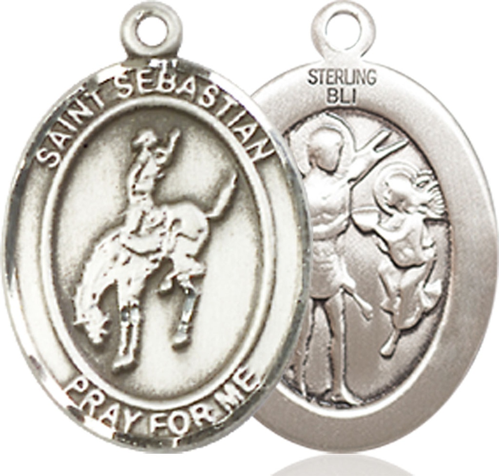 Sterling Silver Saint Sebastian Rodeo Medal