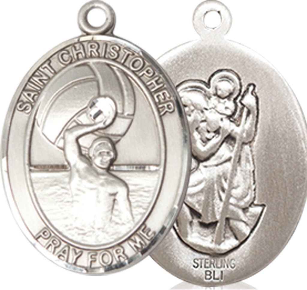 Sterling Silver Saint Christopher Water Polo-Men Medal