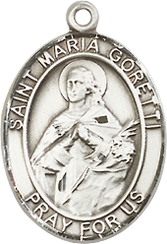 Sterling Silver Saint Maria Goretti Medal - With Box