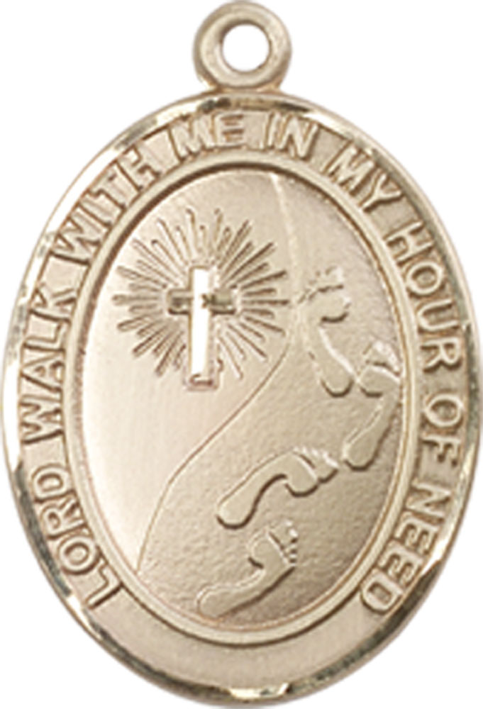 14kt Gold Filled Footprints Cross Medal