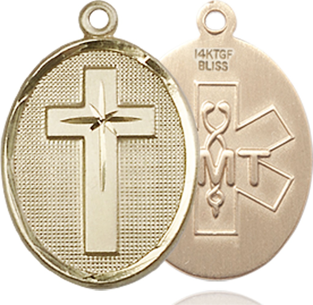 14kt Gold Cross EMT Medal