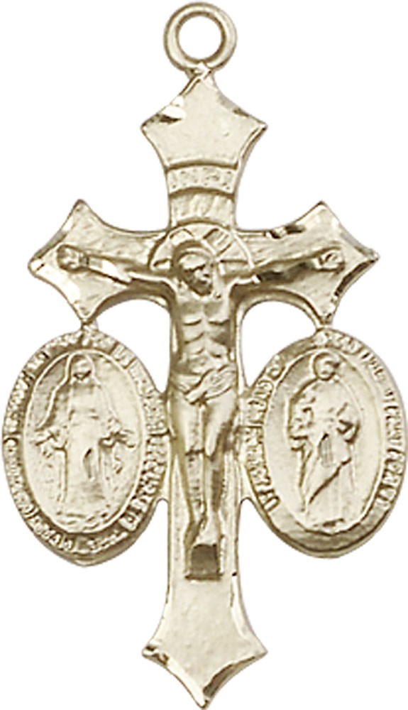 14kt Gold Jesus, Mary &amp; Joseph Medal