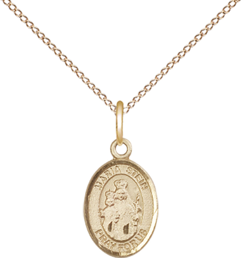 14kt Gold Filled Maria Stein Pendant on a 18 inch Gold Filled Light Curb chain