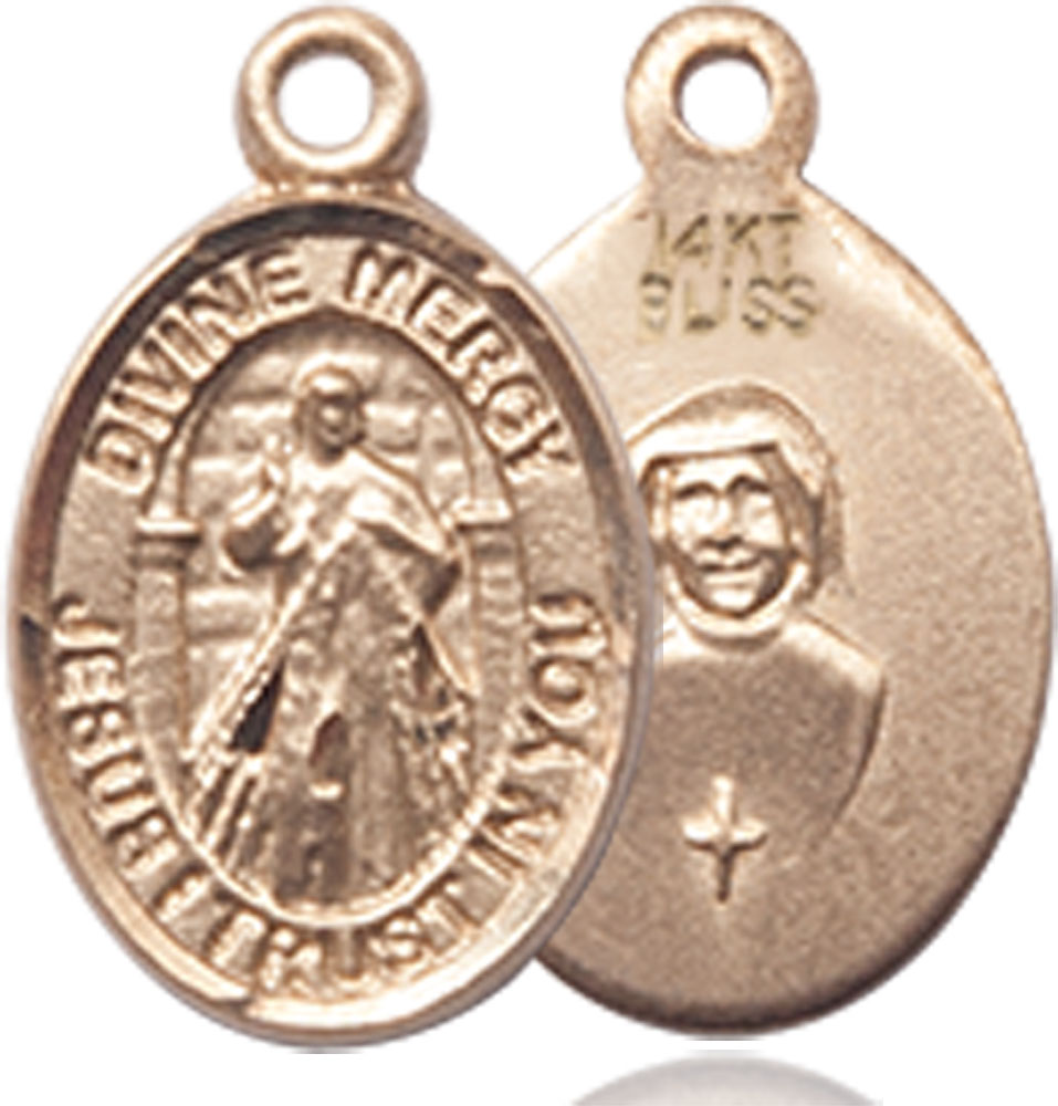 14kt Gold Divine Mercy Medal