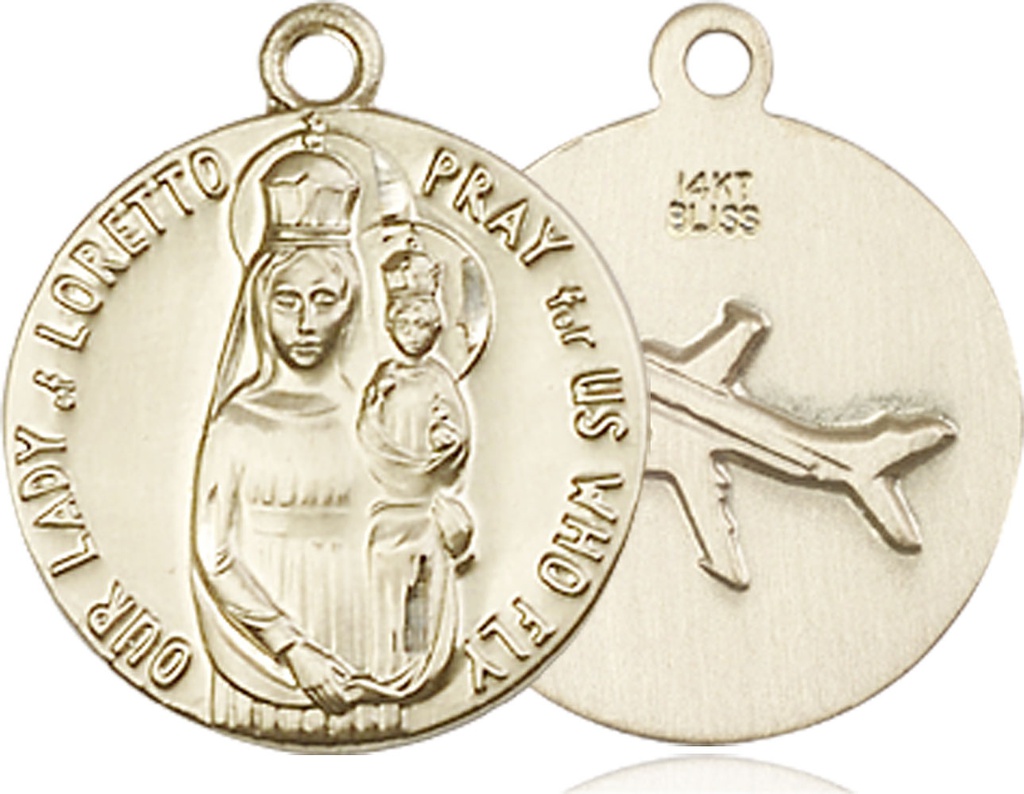 14kt Gold Our Lady of Loretto Medal