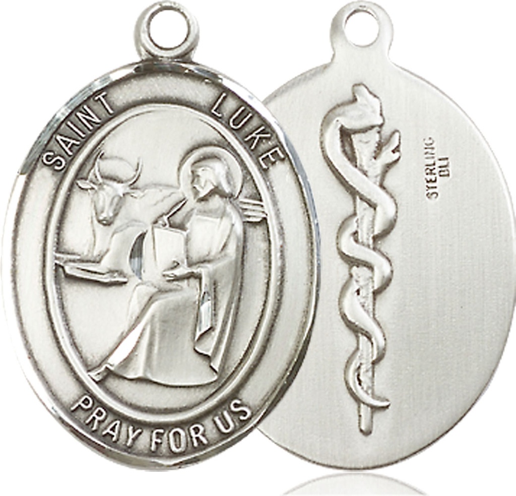 Sterling Silver Saint Luke the Apostle Doctor Medal