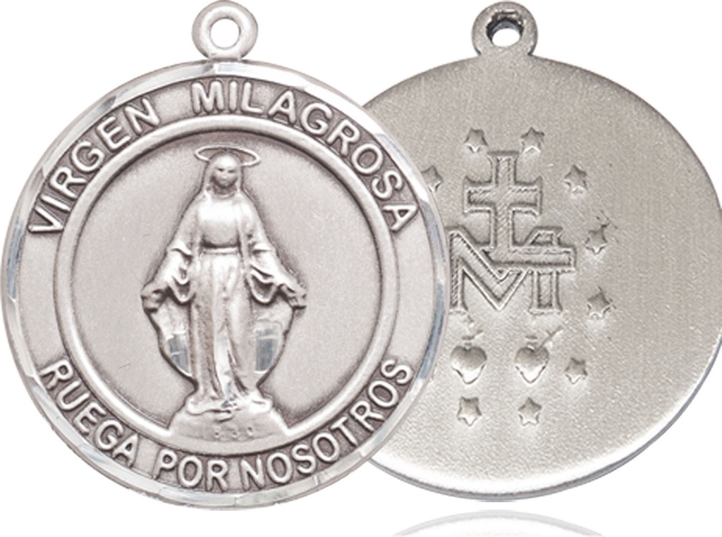 Sterling Silver Virgen Milagrosa Medal