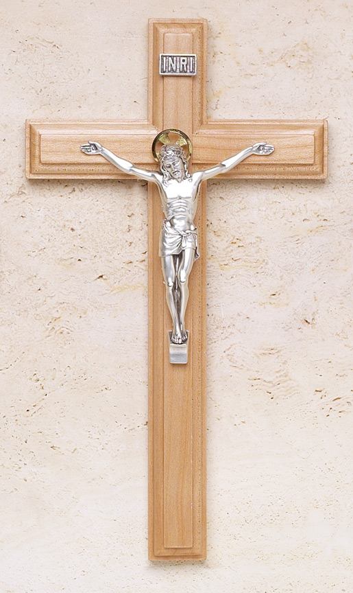 9In. Maple Crucifix With Salerni Corpus