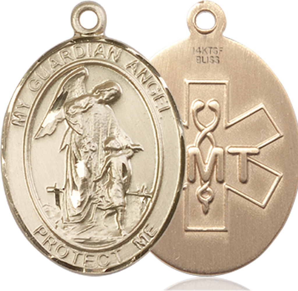14kt Gold Filled Guardian Angel EMT Medal