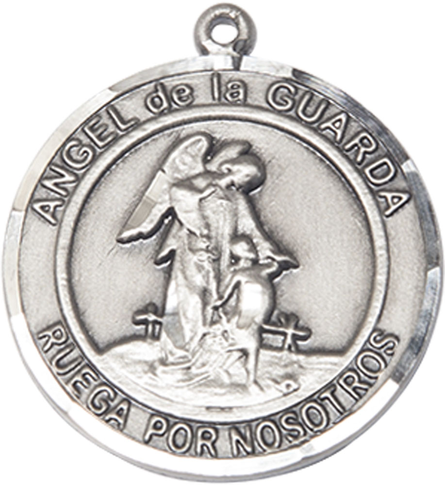 Sterling Silver Angel de la Guarda Medal