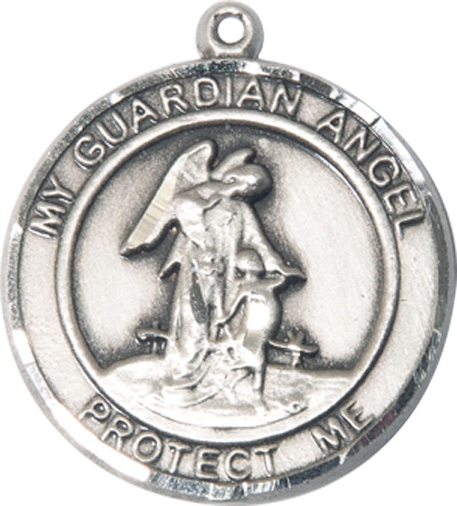 Sterling Silver Guardian Angel Medal
