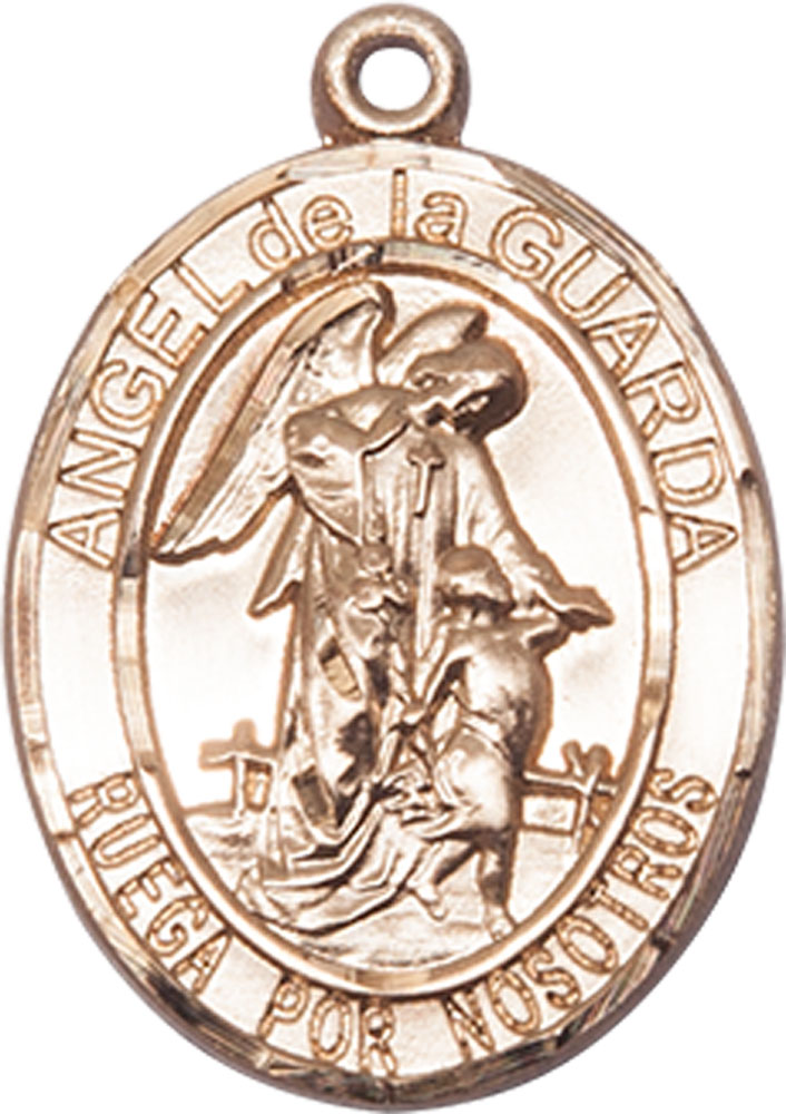 14kt Gold Filled Angel de la Guarda Medal