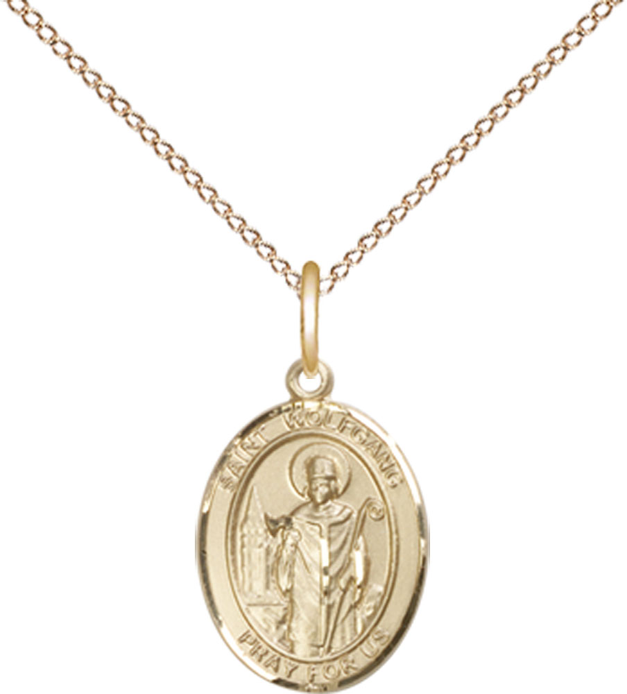 14kt Gold Filled Saint Wolfgang Pendant on a 18 inch Gold Filled Light Curb chain