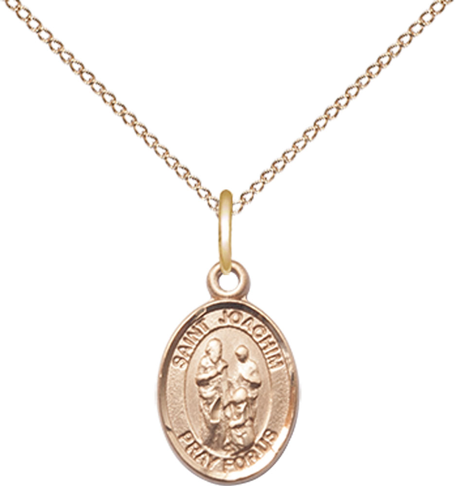 14kt Gold Filled Saint Joachim Pendant on a 18 inch Gold Filled Light Curb chain